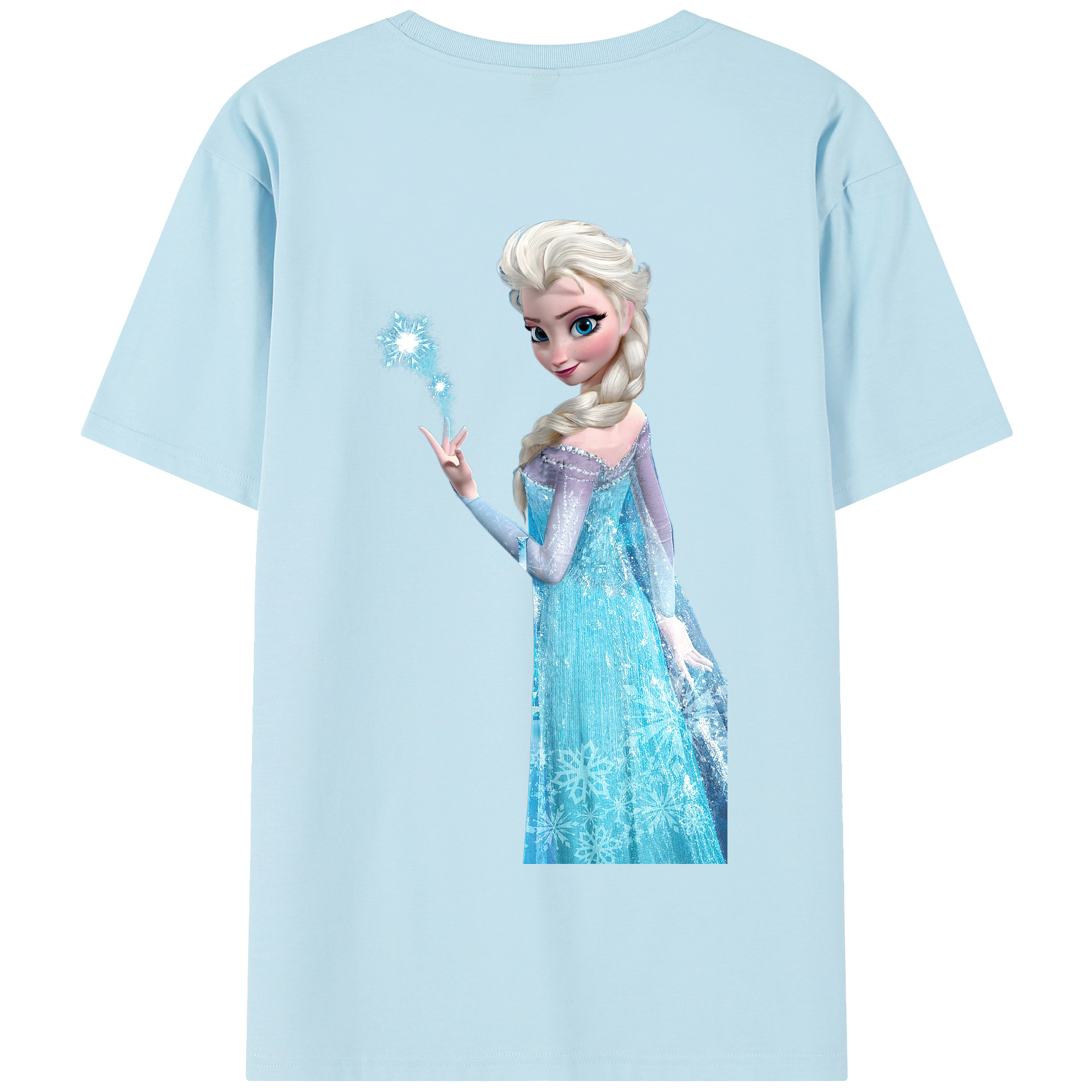 （画像用） アナと雪の女王 アンナ エルサ Frozen Anna Elsa 綿100％半袖Tシャツ（背面プリント）